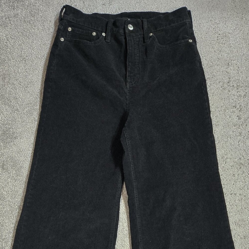 J. Crew Black Corduroy High Rise Wide Leg Pants Capsule Preppy BT922 - Picture 4 of 9